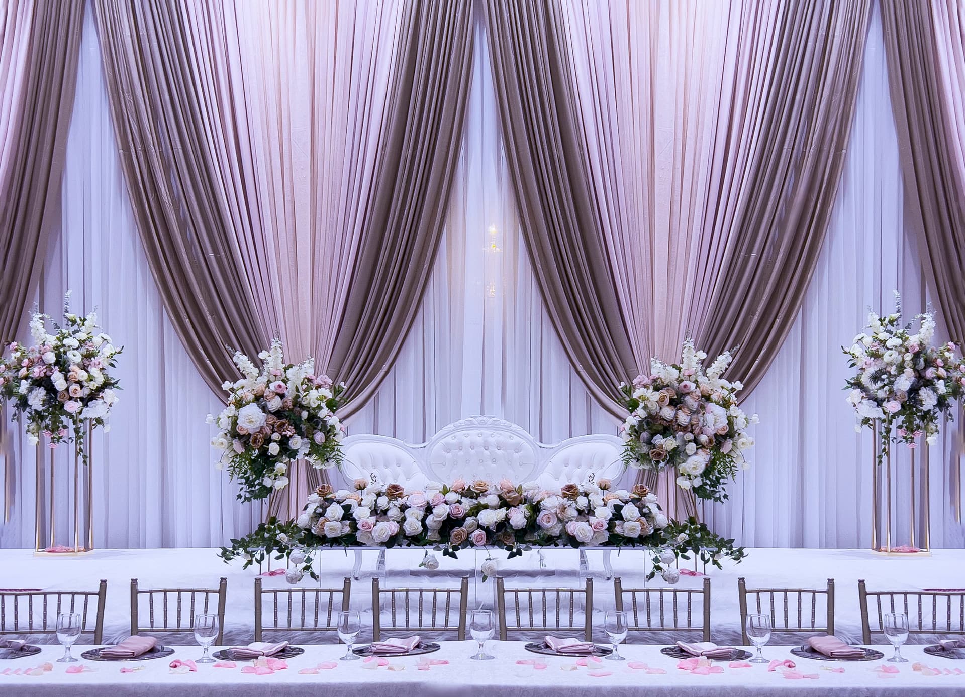 Elegantly lit wedding reception — The Luxe Collective